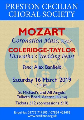 Coronation Mass, K317 by Mozart & Hiawathaâ€™s Wedding Feast by Samuel Coleridge-Taylor